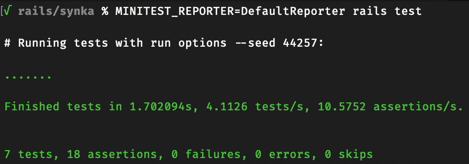 Output of test results without formatting