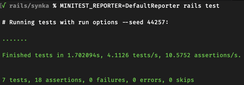 Output of test results without formatting