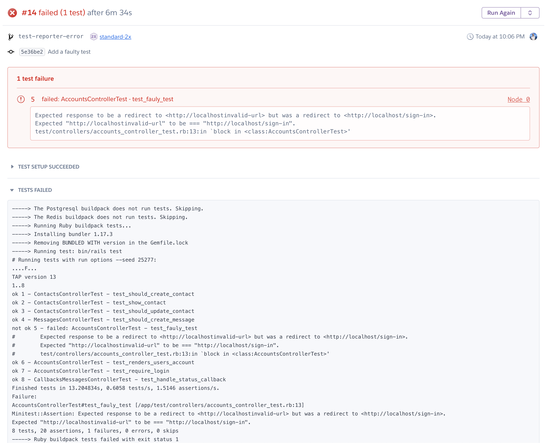 A failing test on Heroku